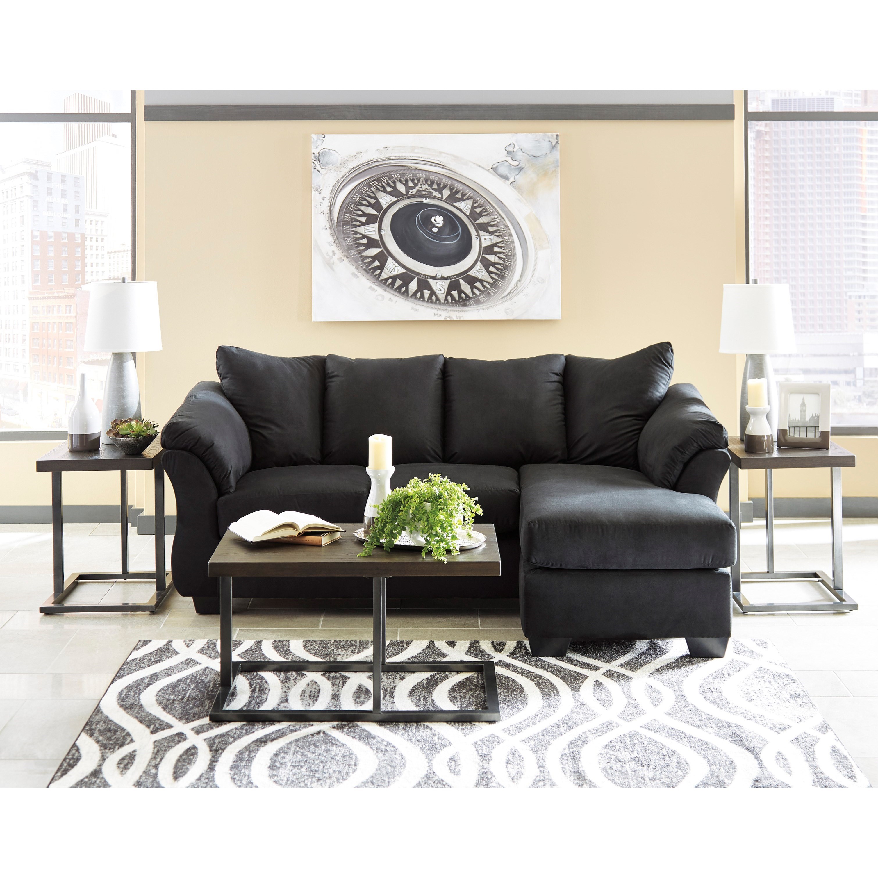 Darcy two piece outlet sectional with chaise